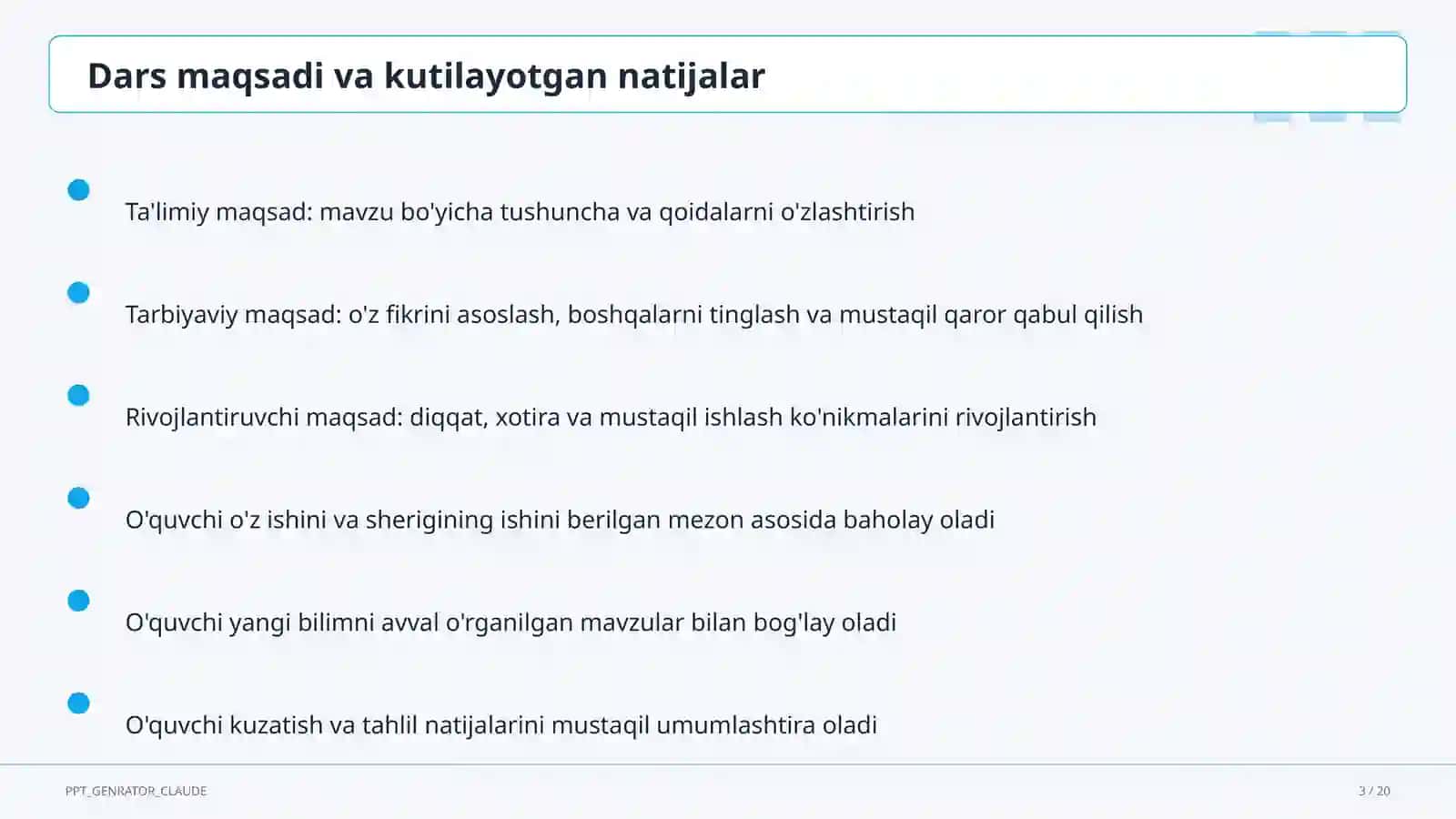 SMART maqsadlar asosida dars maqsadini belgilash 3