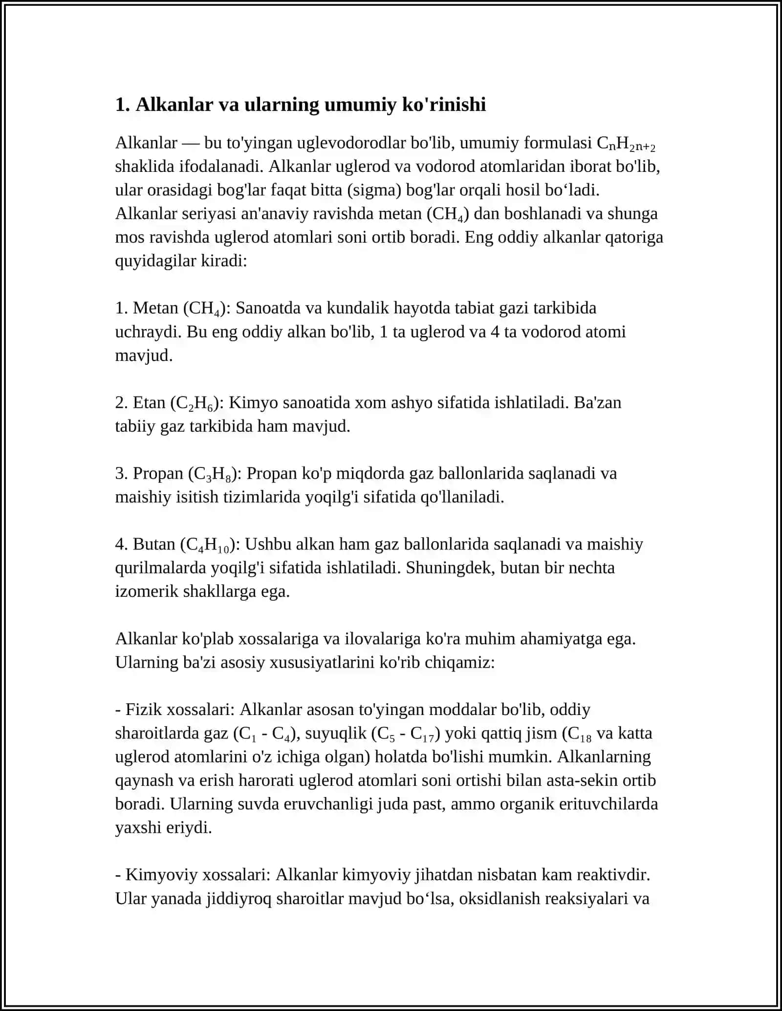 ALKADIYENLAR GOMOLOGI, OLINISHI, FIZIK-KIMYOVIY XOSSASI, NOMLANISHI 3