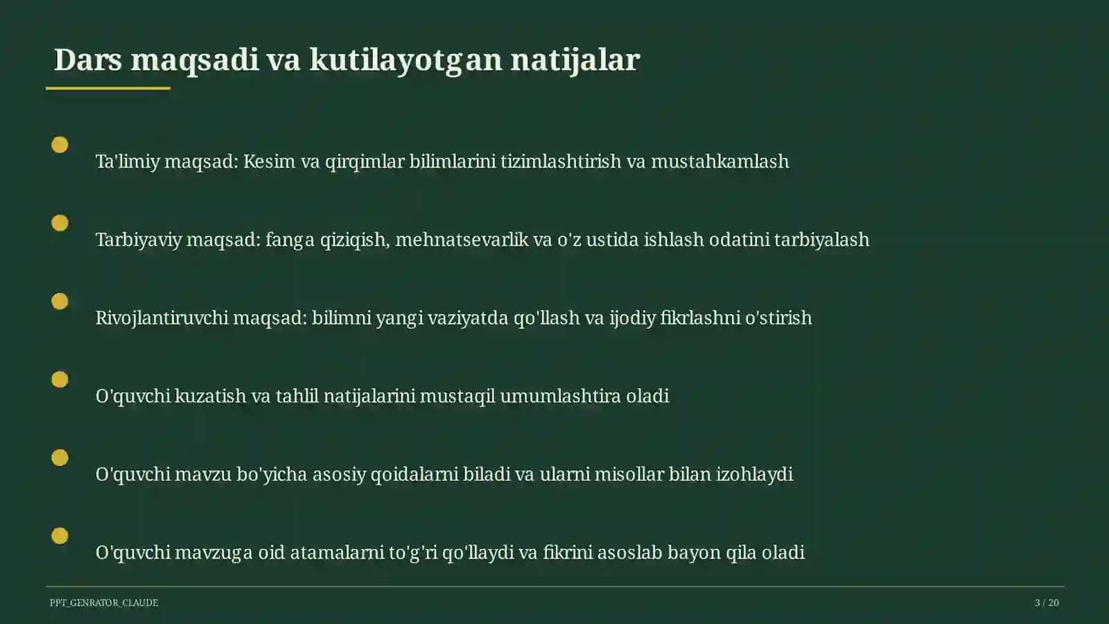 Kesim va qirqimlar (9-sinf) 3