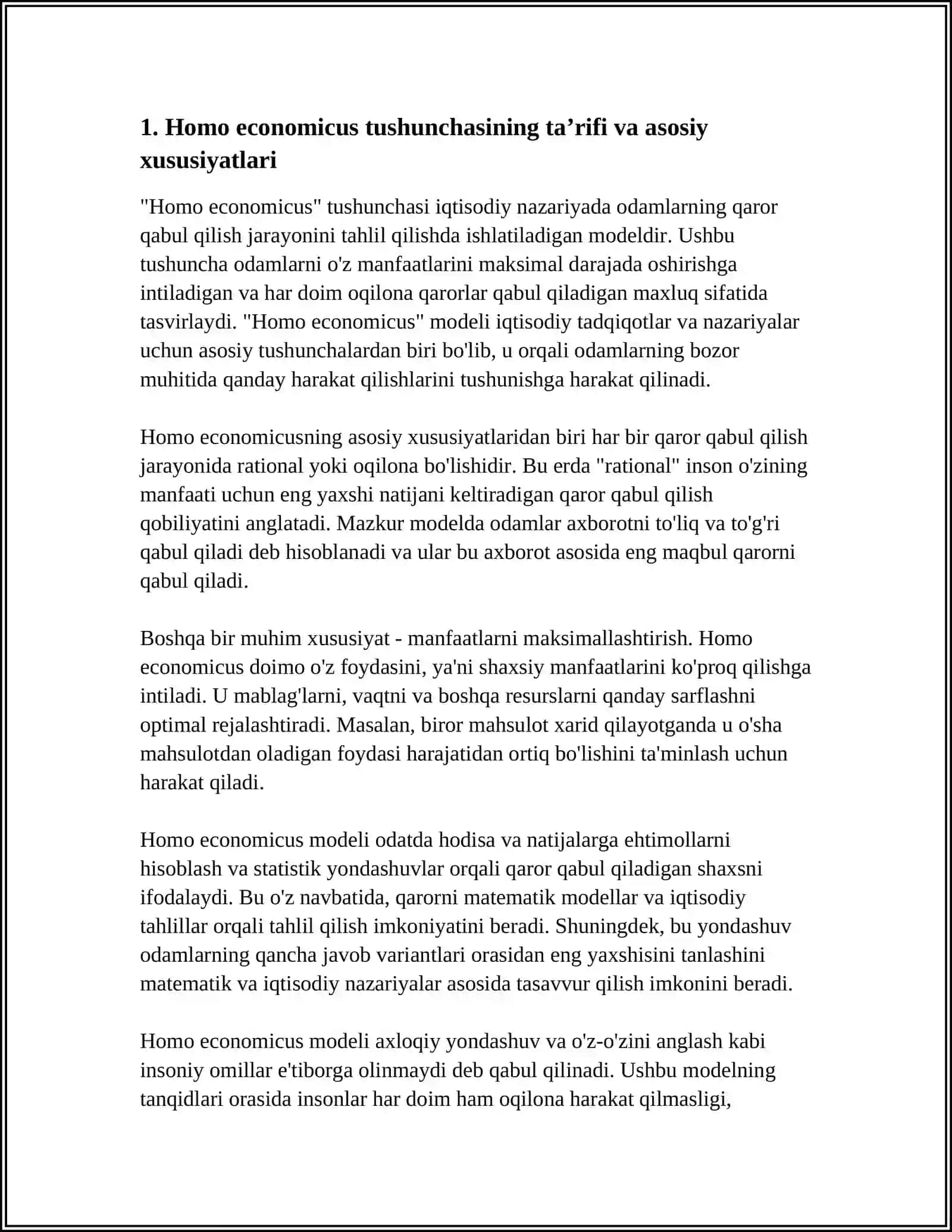 IJTIMOIY IQTISODIY FANLAR "HOMO EKONOMICUS " TUSHUNCHASI VA MODELI 3