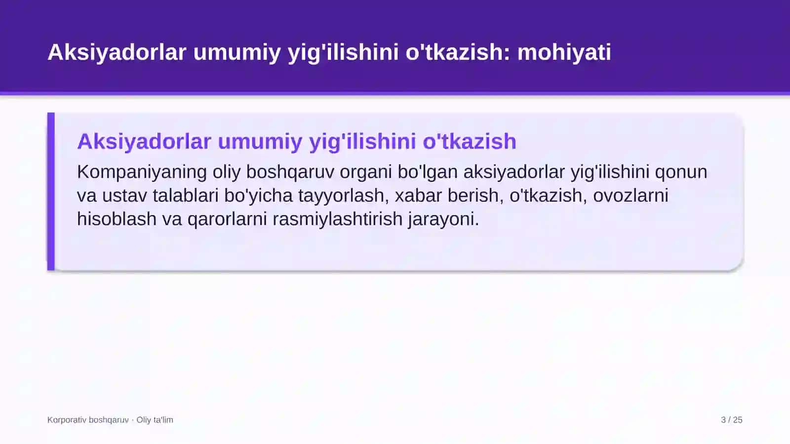 Ekspeditorlik kompaniyalarida aksiyadorlar umumiy yig'ilishini o'tkazish 3