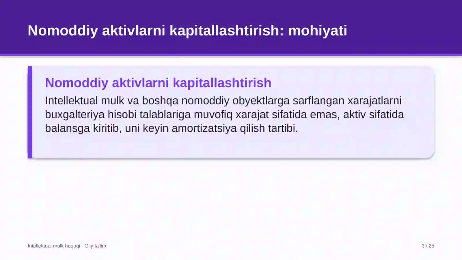 INTELLEKTUAL MULK HUQUQI · OLIY TA'LIM 3