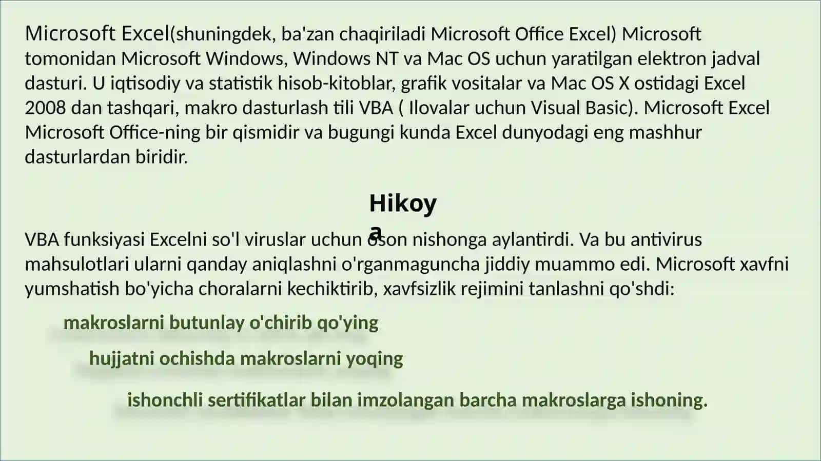Excel dasturi 3