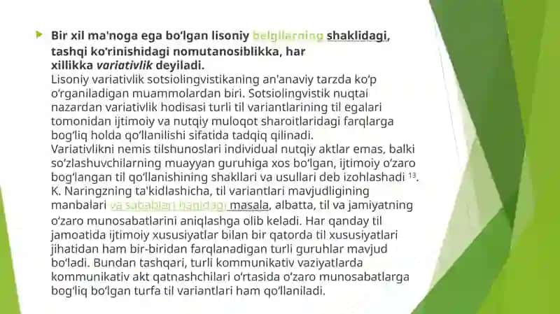 Variativlik turlari 3