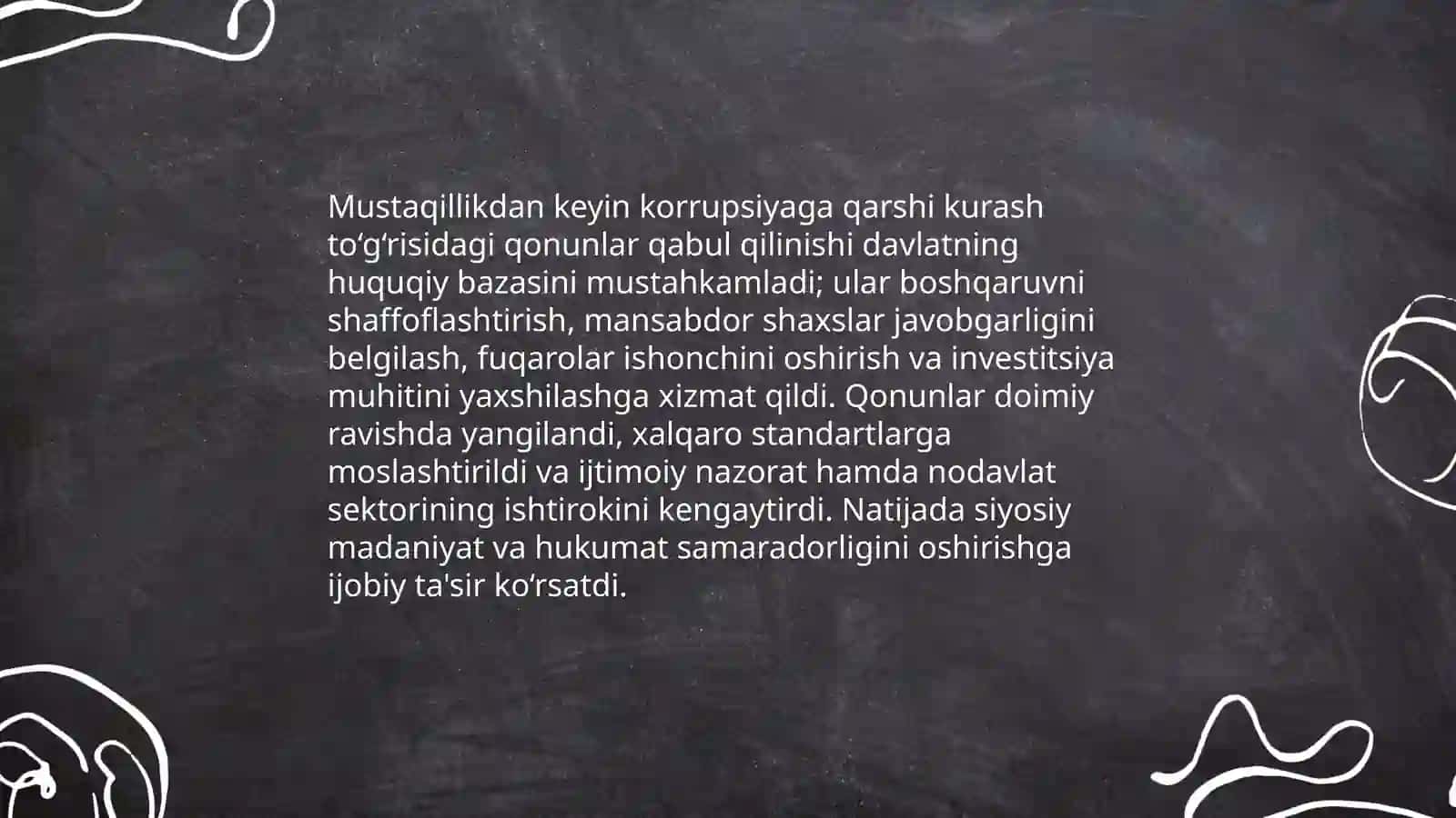 “Korrupsiyaga qarshi kurash to‘g‘risidagi qonun” ning jamiyatda ijtimoiy-siyosiy ahamiyati 3