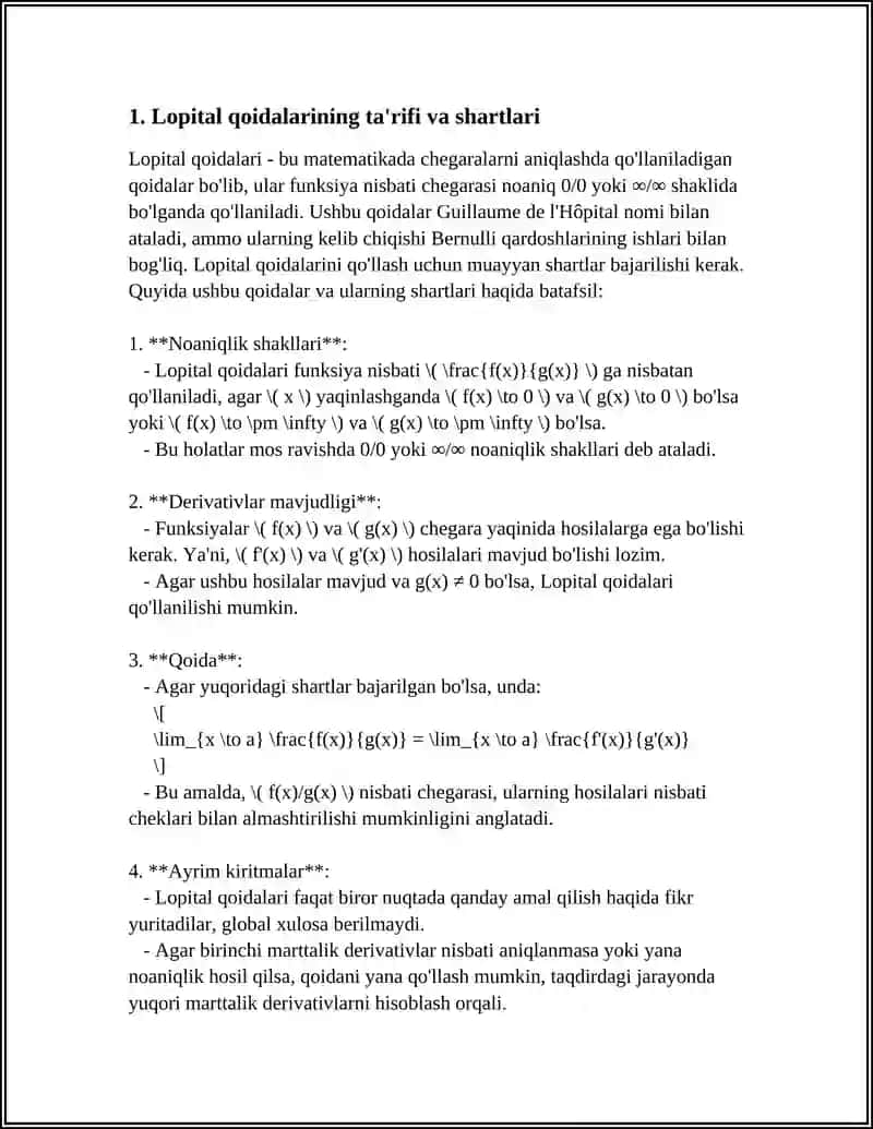 Lopital Qoidalari 3