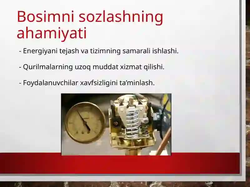 Issiqlik tarmog'ida bosim sozlash nuqtalari 3