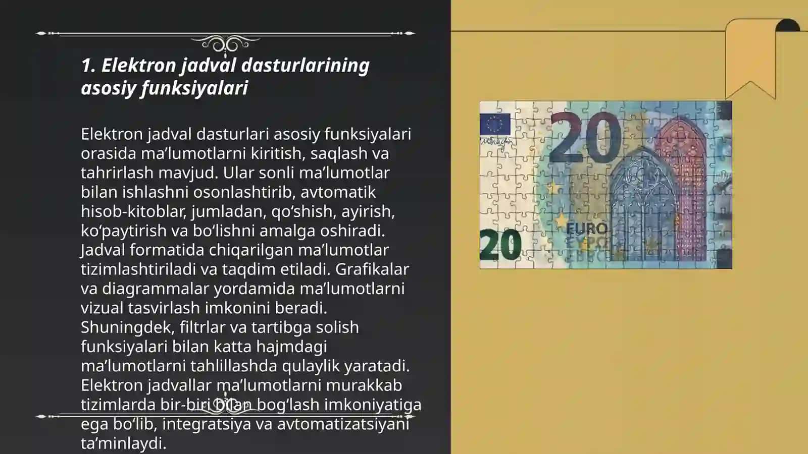 Elektron jadval dasturlarining asosiy funksiyalari 3