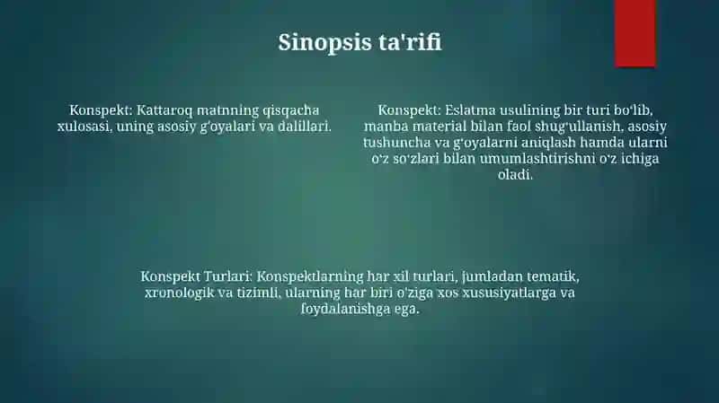 Konspekt Turlari 3