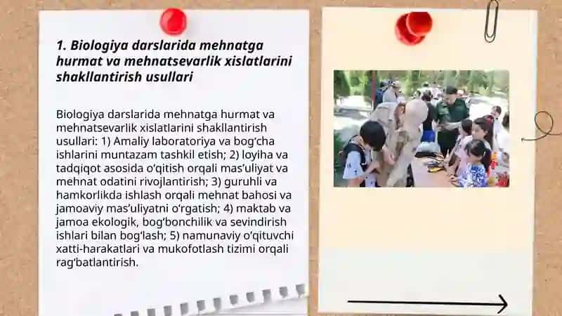 Biologiyani o'qitishda mehnat va vatanparvarlik ruxiyatini shakllantirish 3