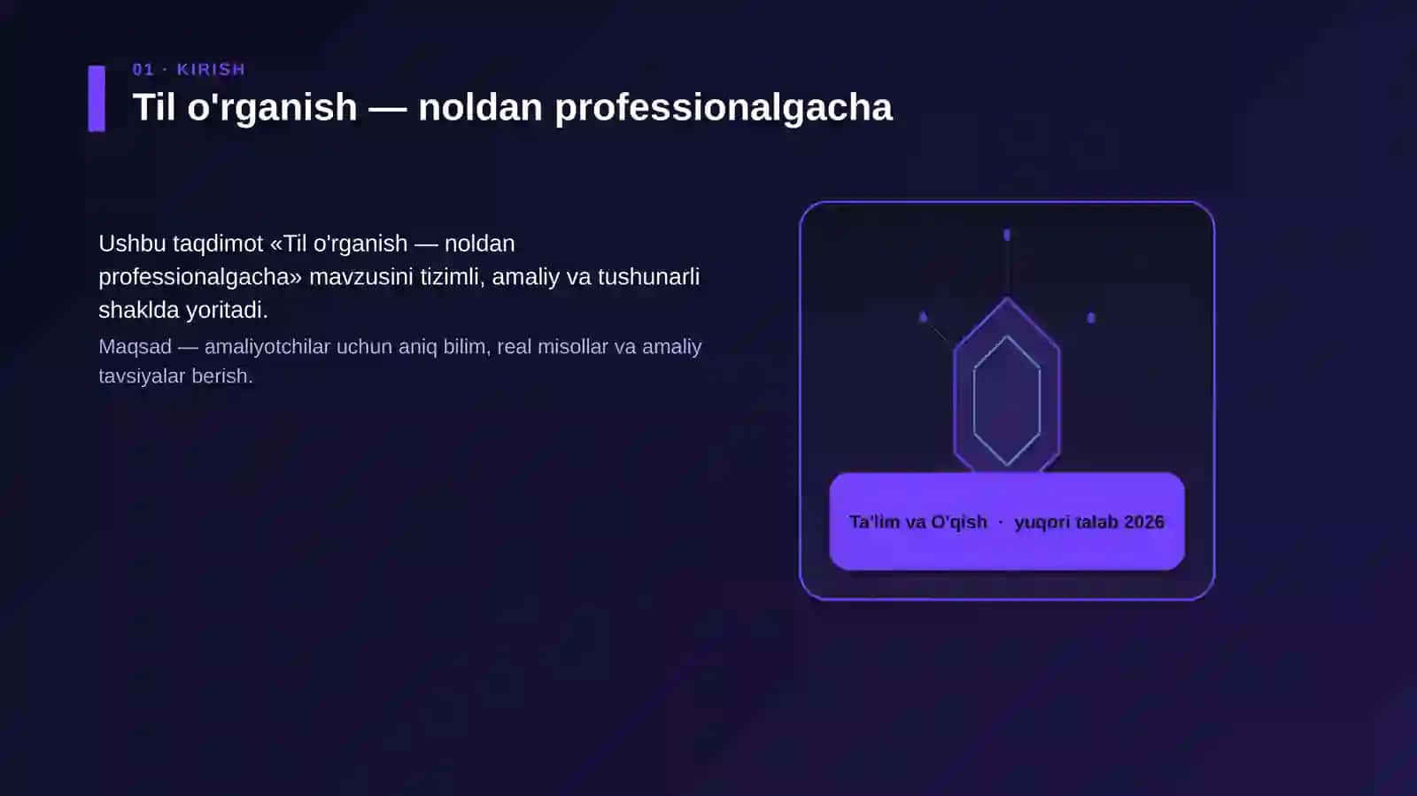 Til o'rganish — noldan professionalgacha 3