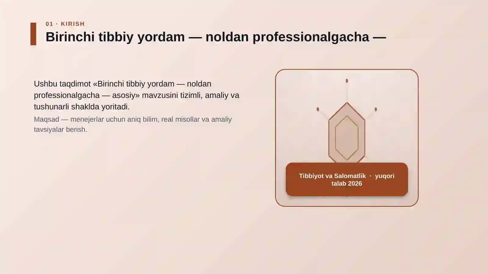 Birinchi tibbiy yordam — noldan professionalgacha — asosiy 3
