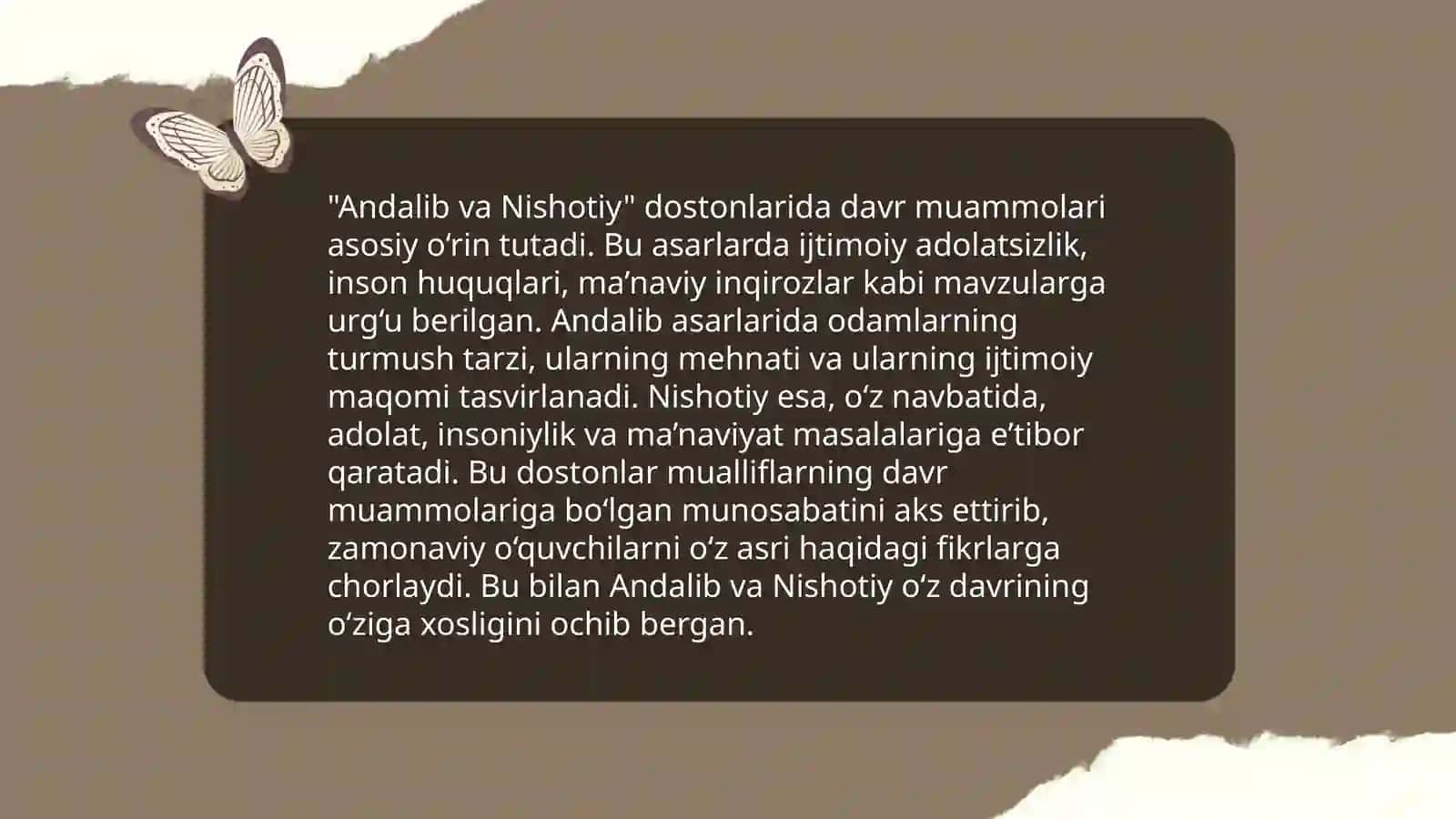 Andalib va Nishotiy dostonlari misolida davr dostonchiligi borasida mulohaza yuritish 3