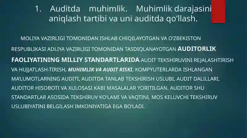Audit faoliyati milliy standartlari 3