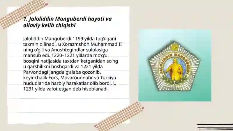 Jaloliddin Manguberdi hayoti va oilaviy kelib chiqishi 3