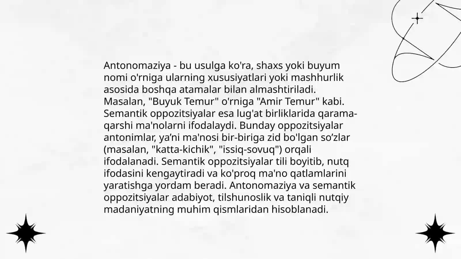 Semantik oppozitsiyalar 3