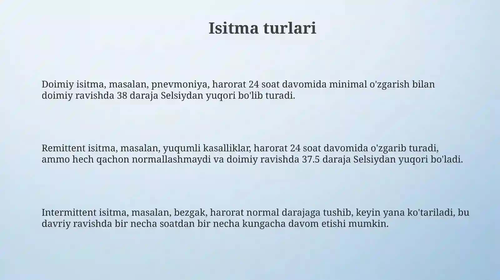 Isitmaturlari.Isitmalayotganbolaniparvarishlash(Isitmalayotganbolagayordamko'rsatish) 3
