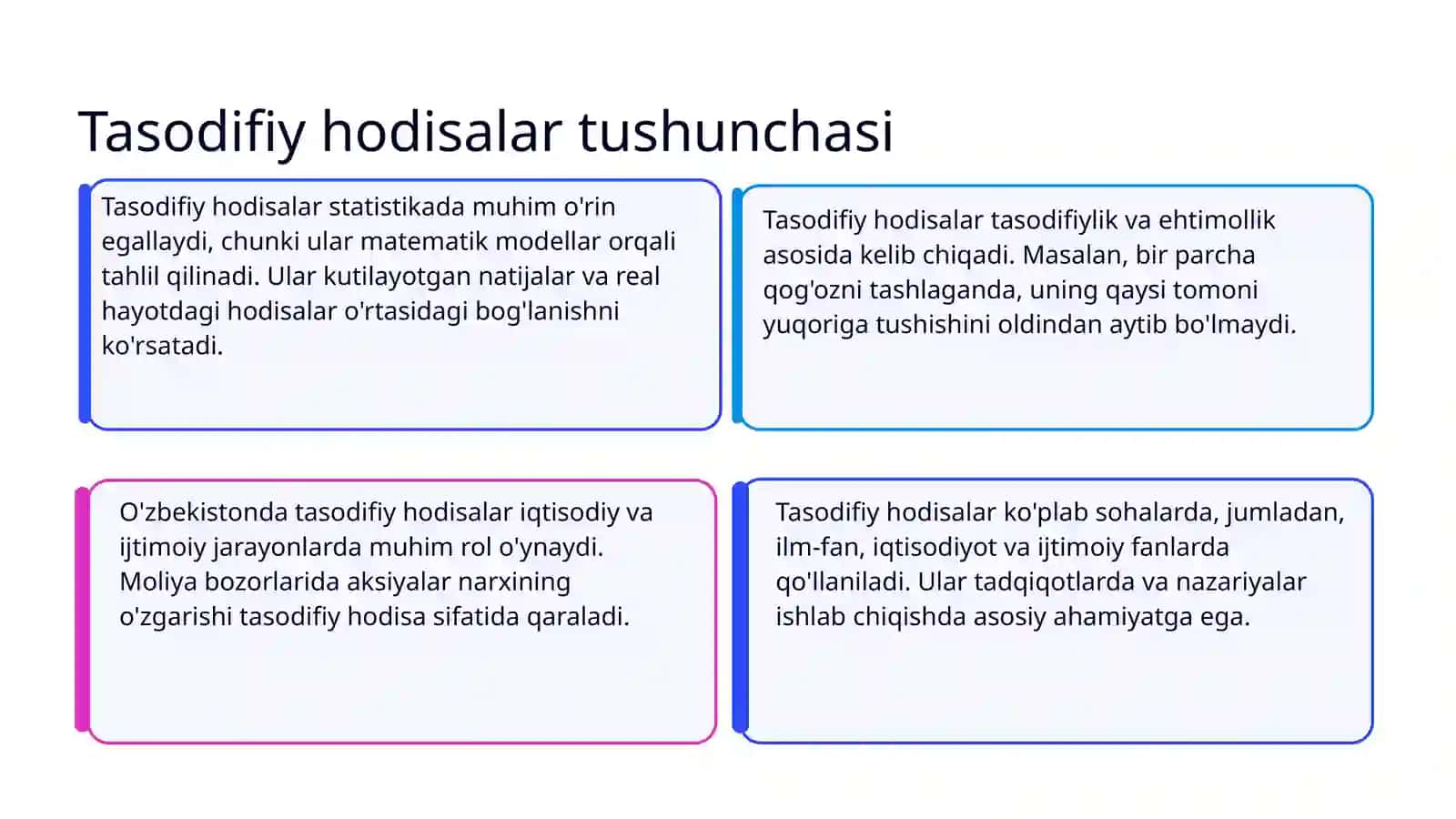 Tasodifiy hodisalar va ularning turlari 3