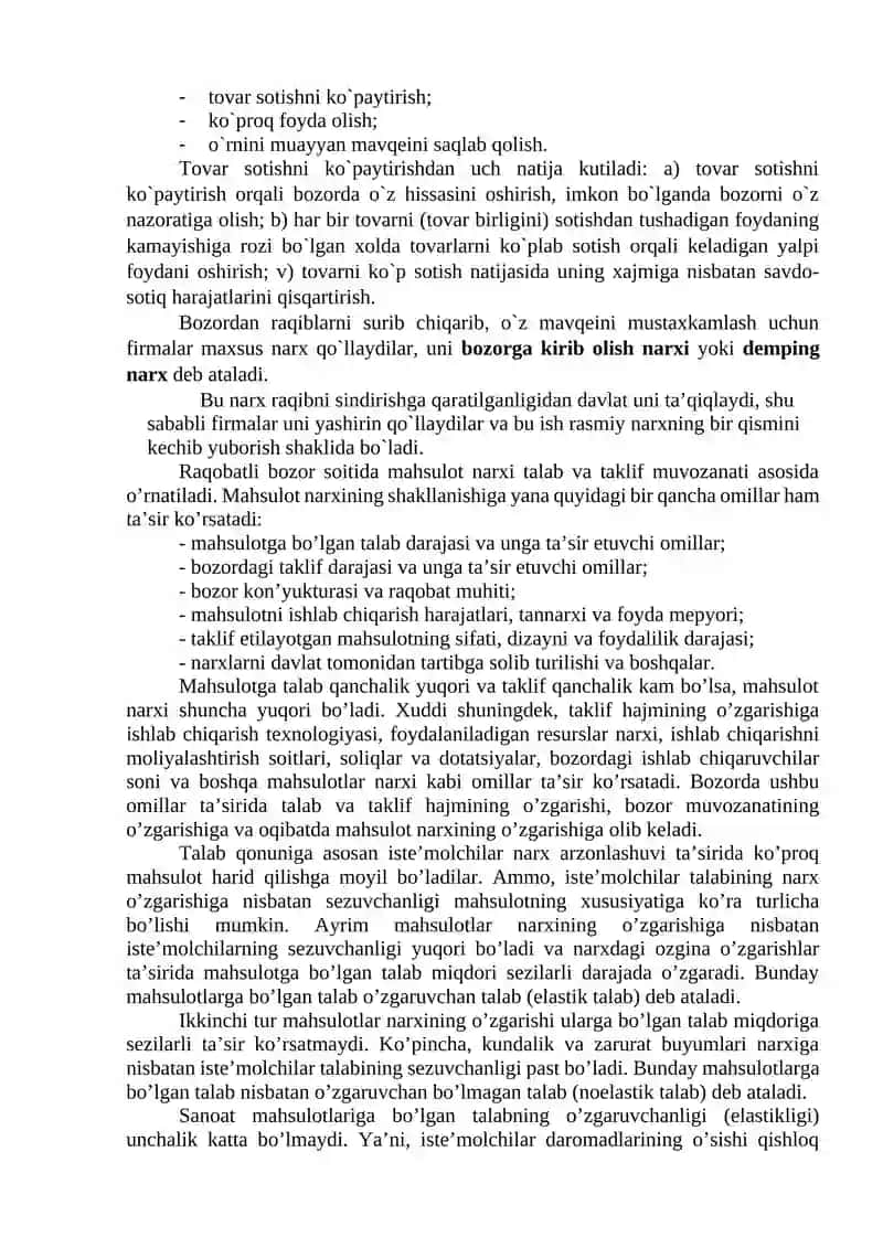 9-mavzu. Korxona maxsulotlariga narxni shakllanishi 3
