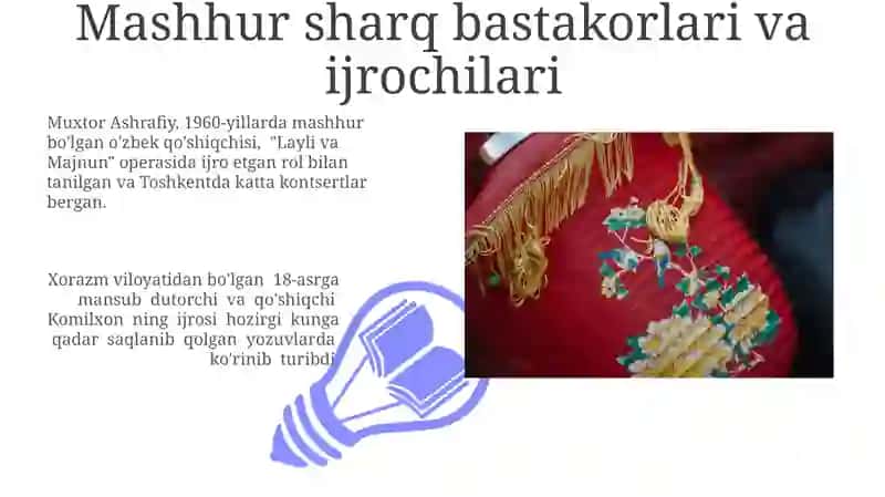 Sharq mamlakatlarining musiqasi va madaniyatini yoritib berish 3