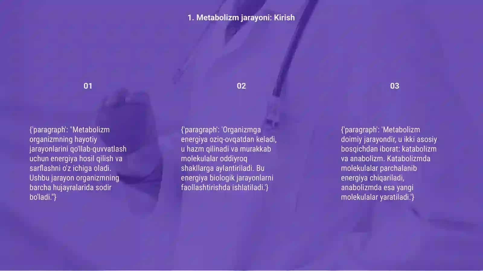 Metabolizm jarayoni 3