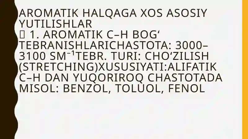Aromatikbirikmalarning IQ spektrlari 3