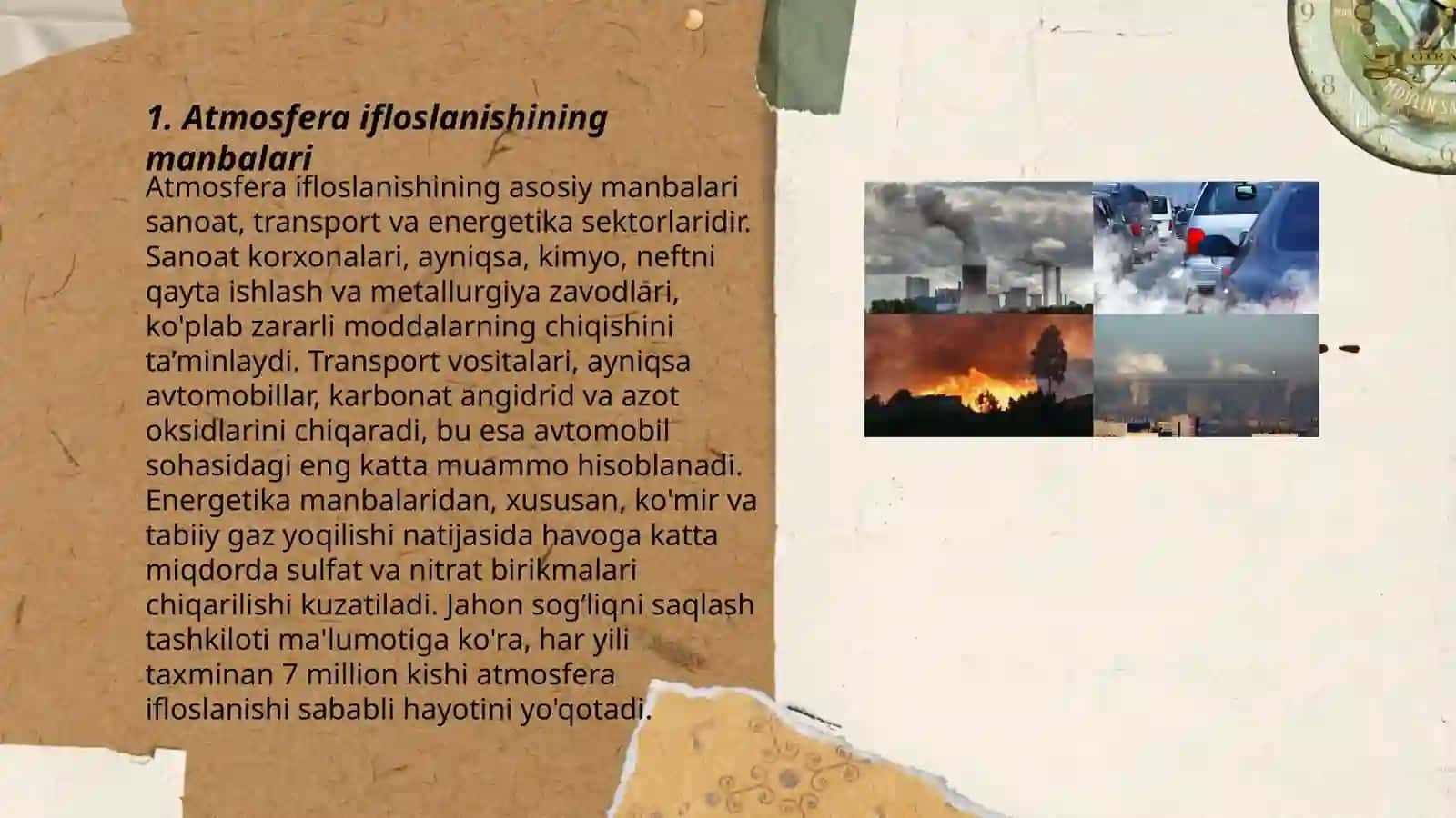 Oʻzbekistonda atmosfera havosini holati va uning musaffoligi 3