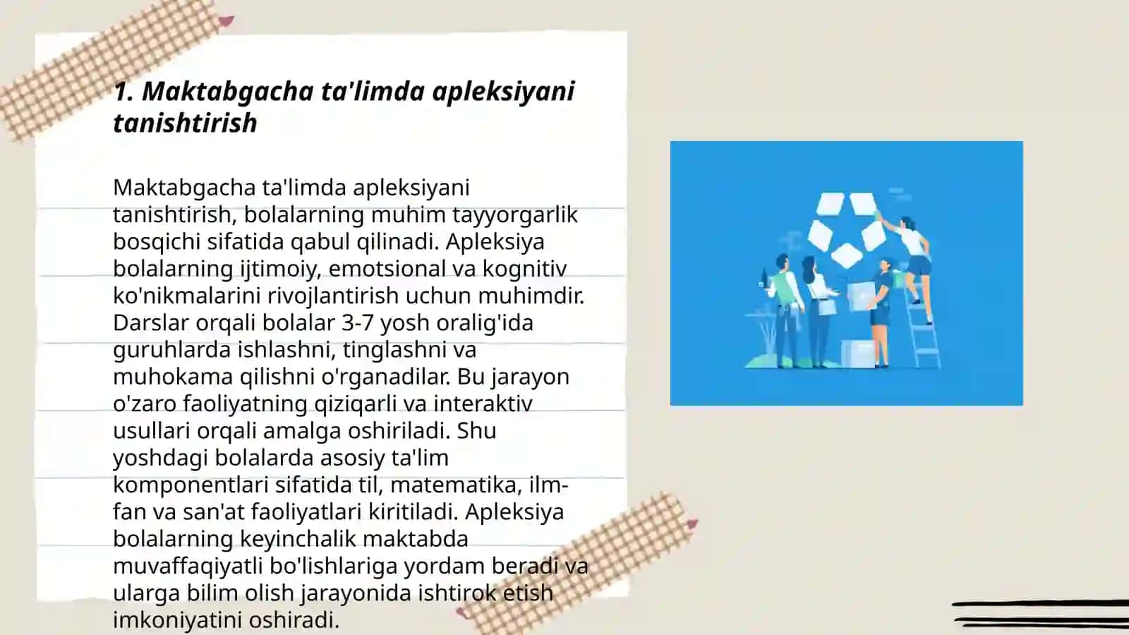 Maktabgacha ta'lim tashkilotida aplekatsiya ishlari 3