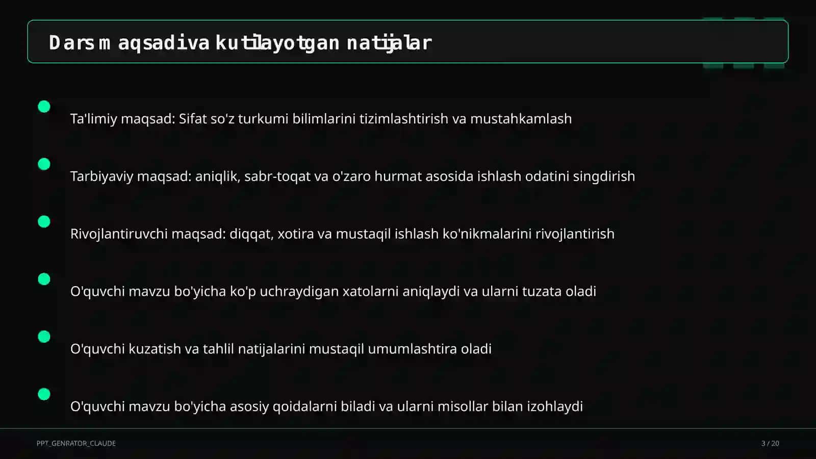 Sifat so'z turkumi (3-sinf) 3