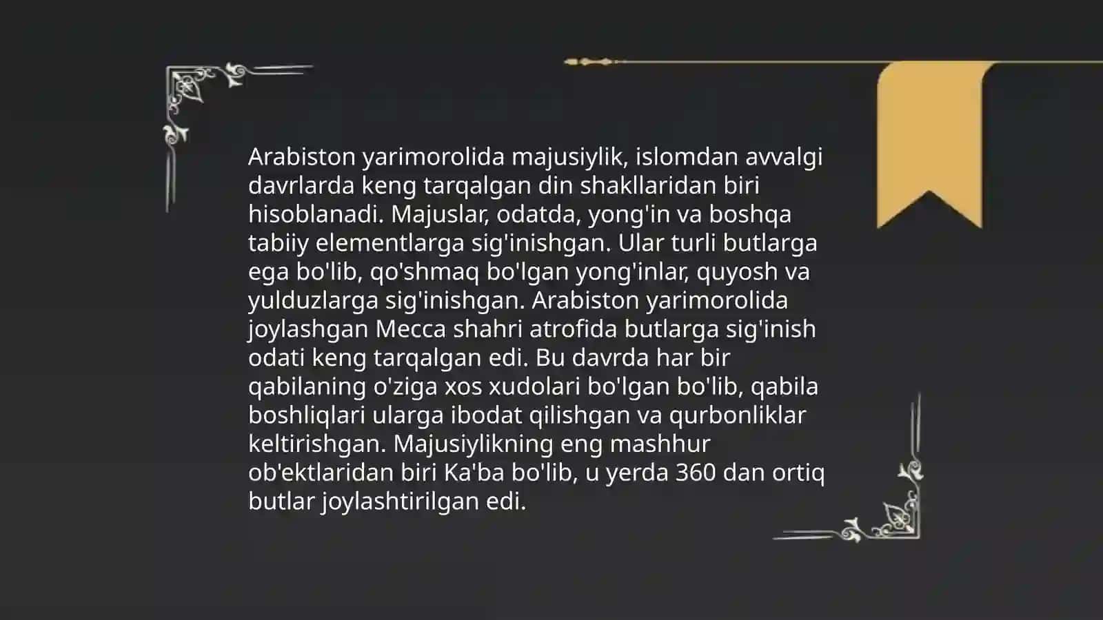 Arabiston yarimorolida majusiylik 3