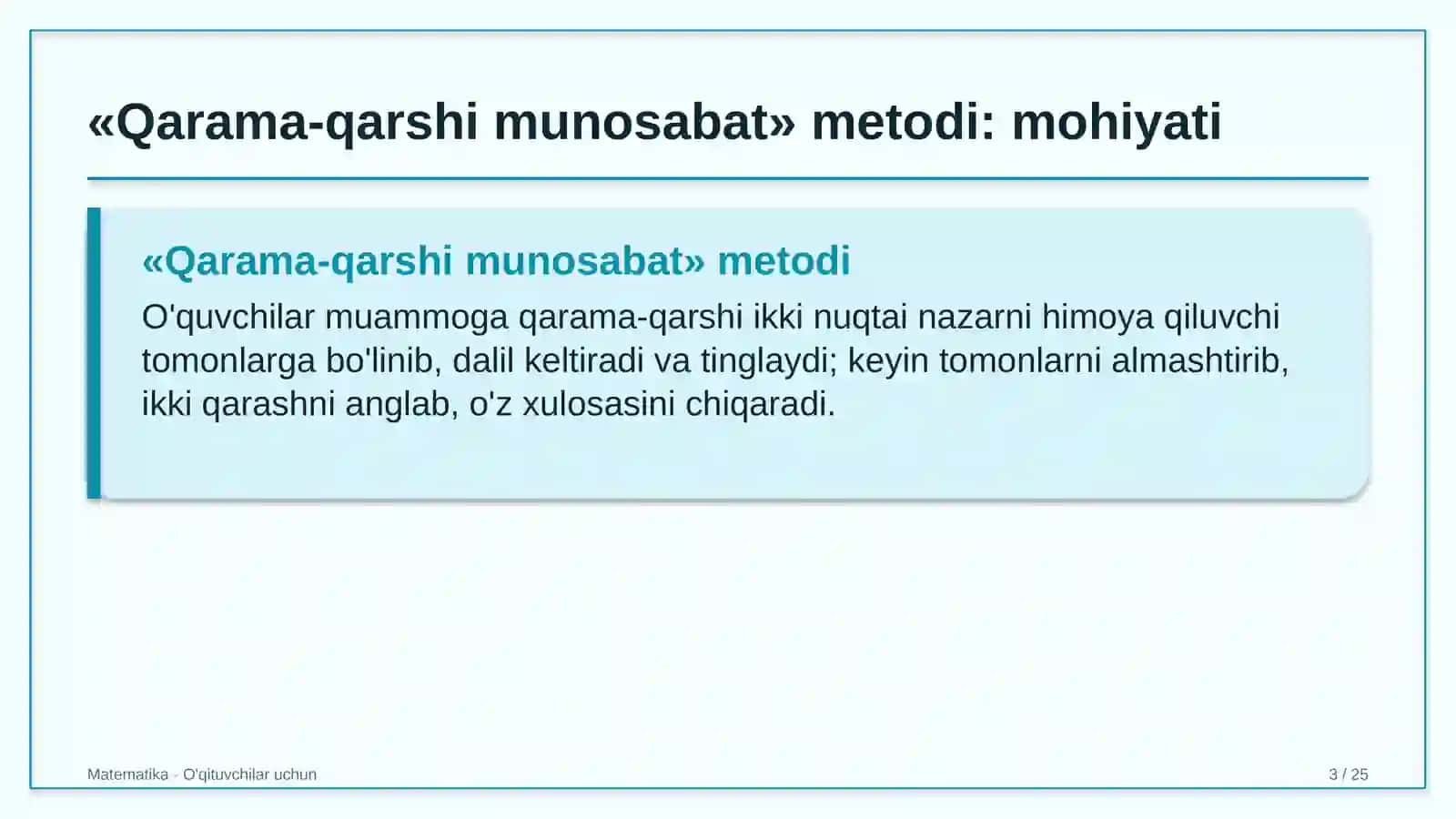matematika darslarida qarama qarshi munosabat metodidan foydalanish 7173 3