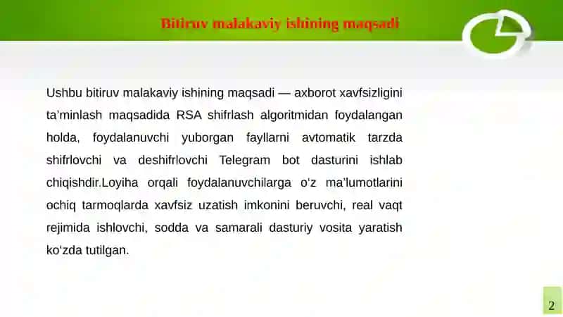 RSA shifrlash algoritimi yordamida fayllarni shifrlash va deshifrlash telegram bot dasturini yaratish 3
