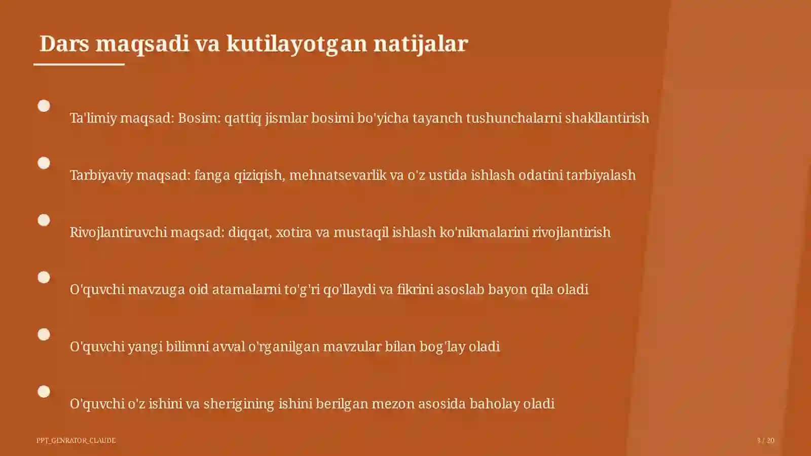 Fizika (6– 11) — mustaqil o'rganish uchun 3