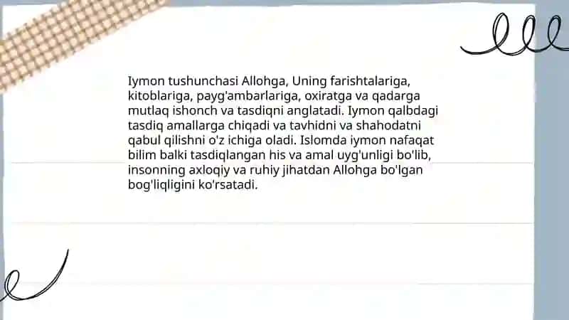 Iymon kitobi boyicha 3