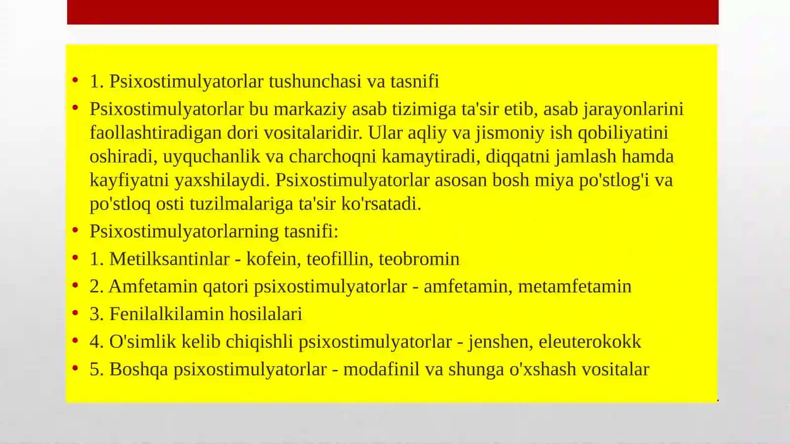 Psixostimulyatorlar va Nootropvositalar 3