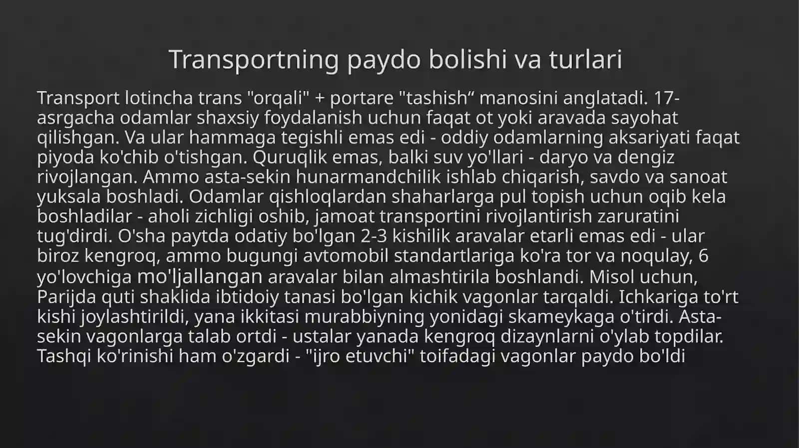 Transport va atrof muhit muamolari 3