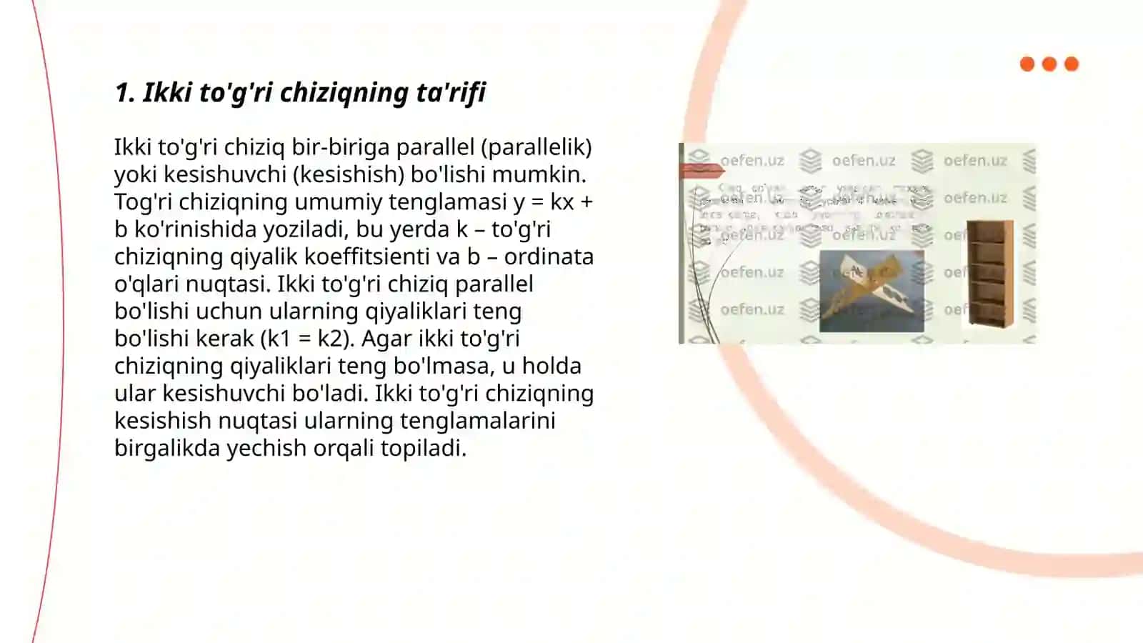 Ikki to'g'ri chiziqning o'zaro kesishuvi 3