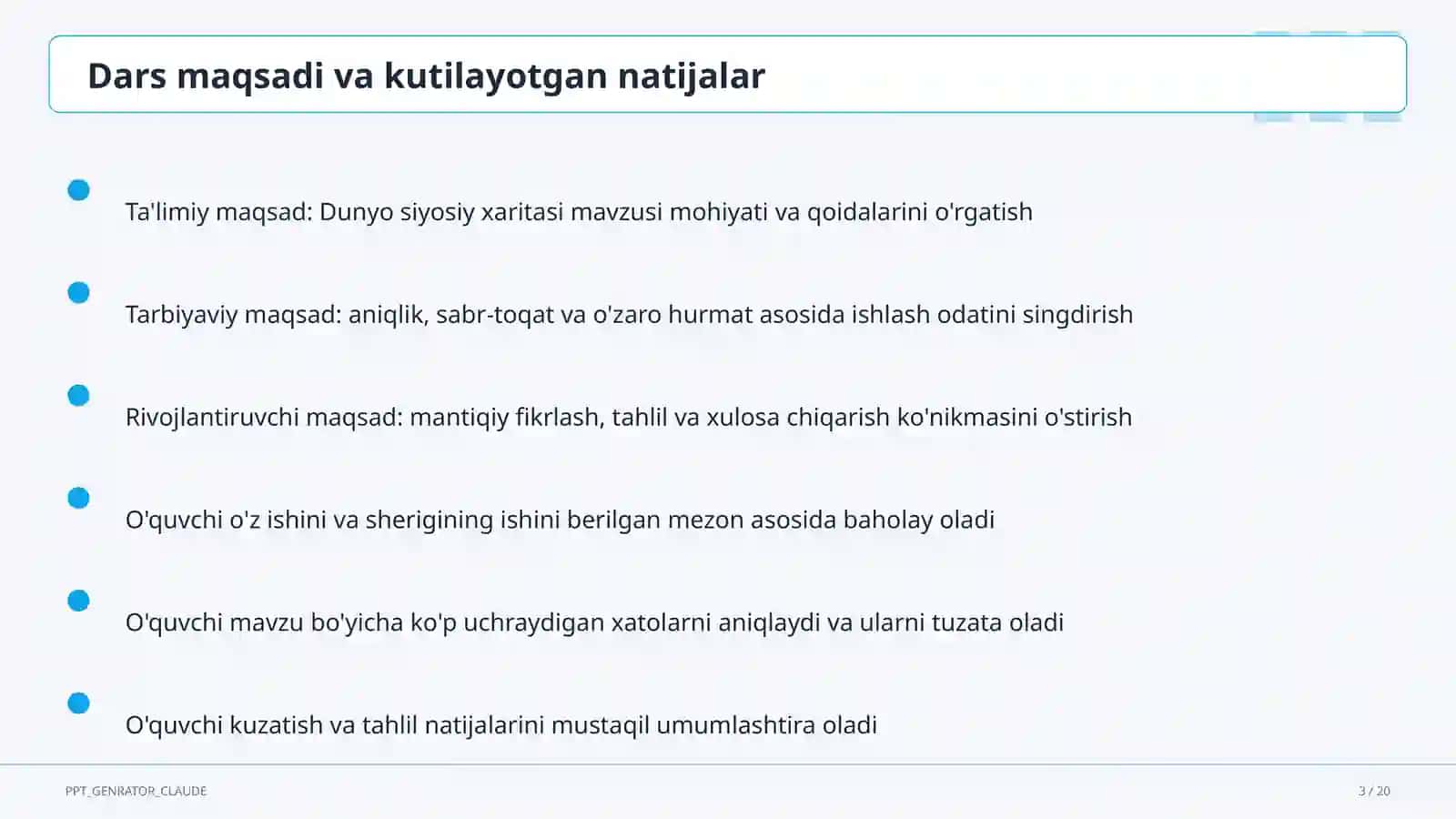 Dunyo siyosiy xaritasi (10-sinf) 3