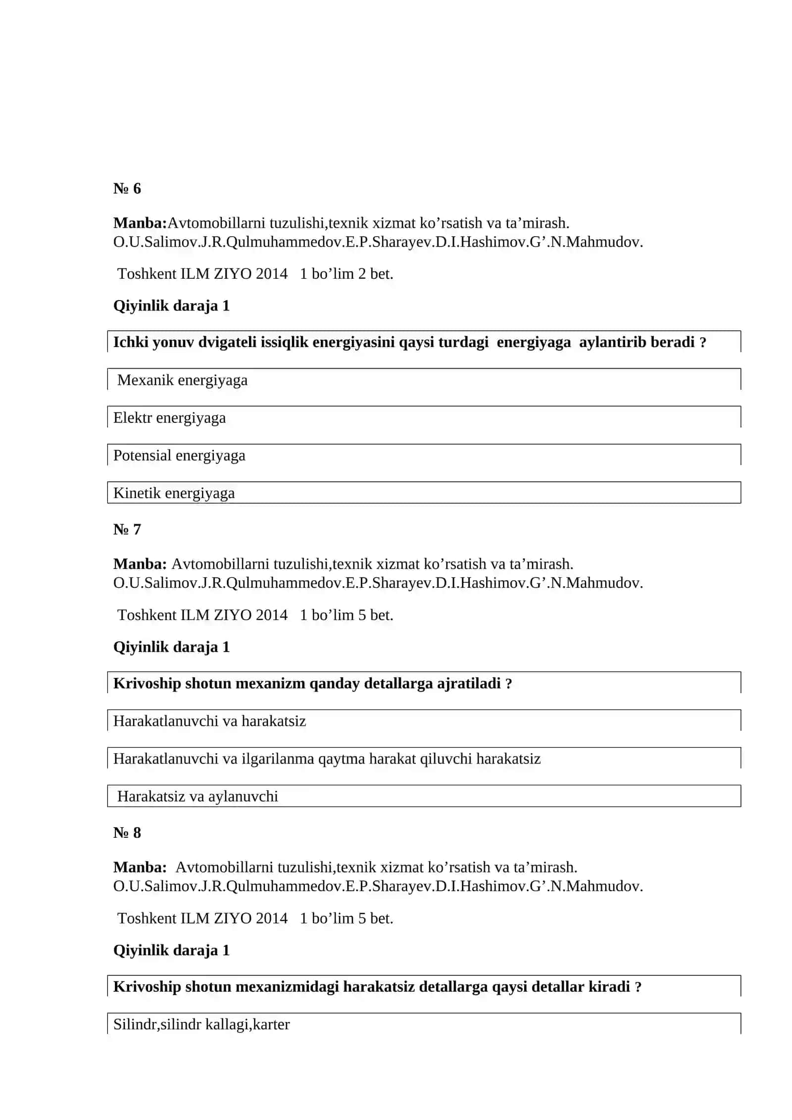 Avtomobillarni ta’mirlash chilangari 3