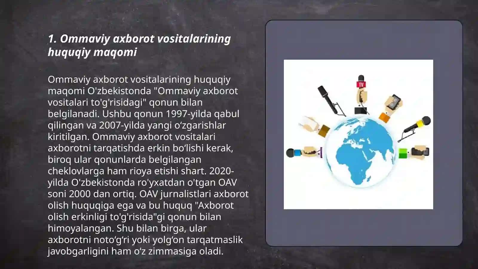 Ommaviy axborot vositalarining huquqiy maqomi 3