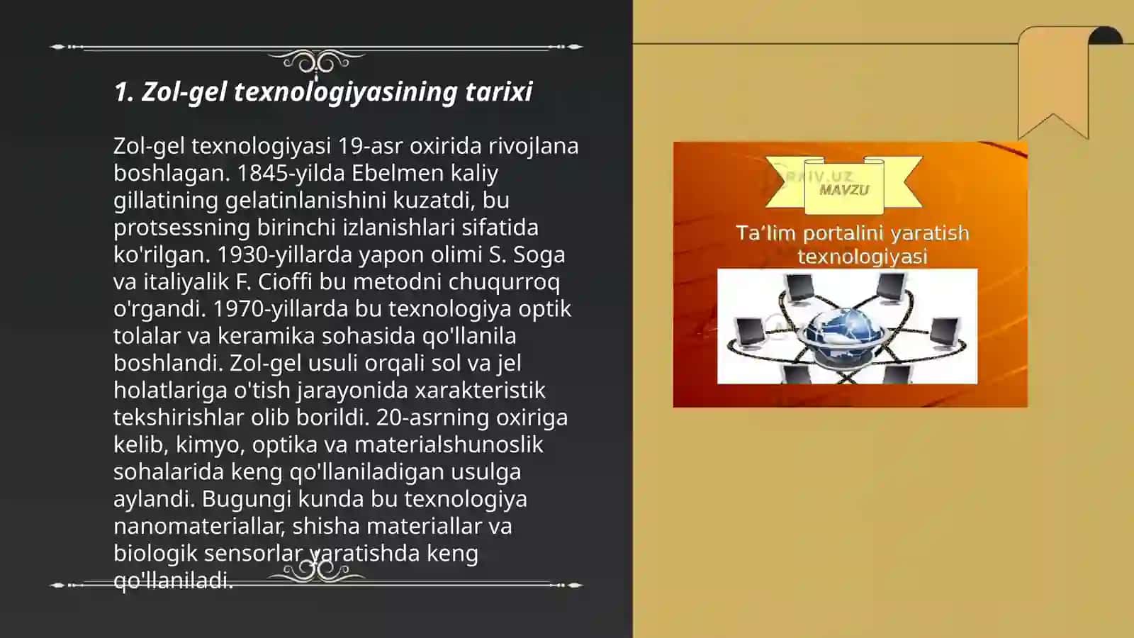 Zol -gel texnologiyasi 3