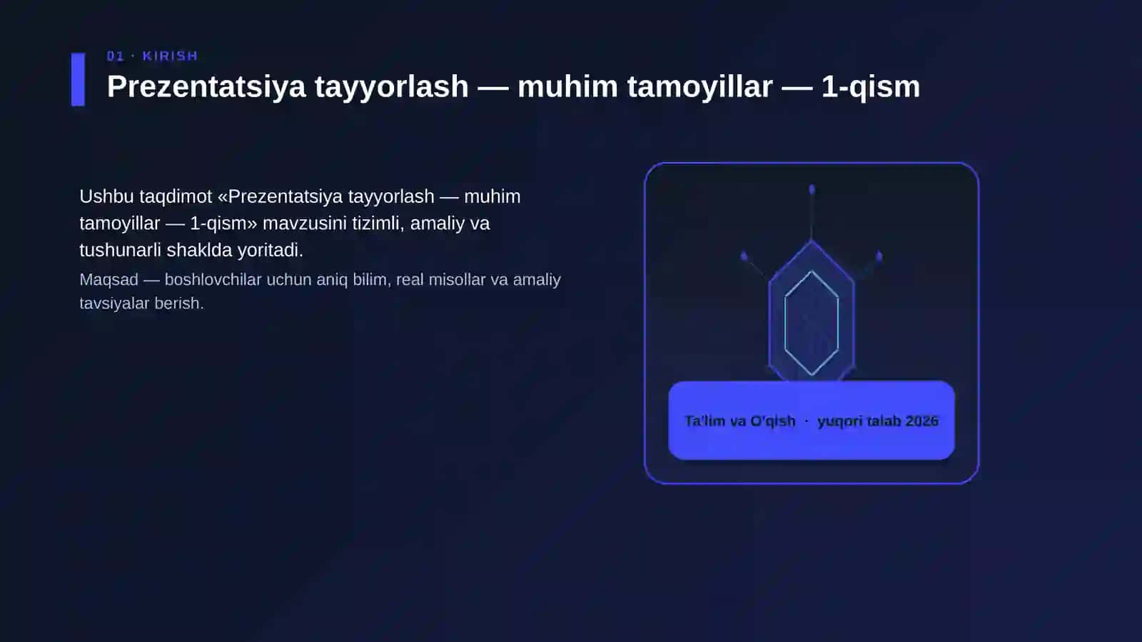 Prezentatsiya tayyorlash — muhim tamoyillar — 1-qism 3
