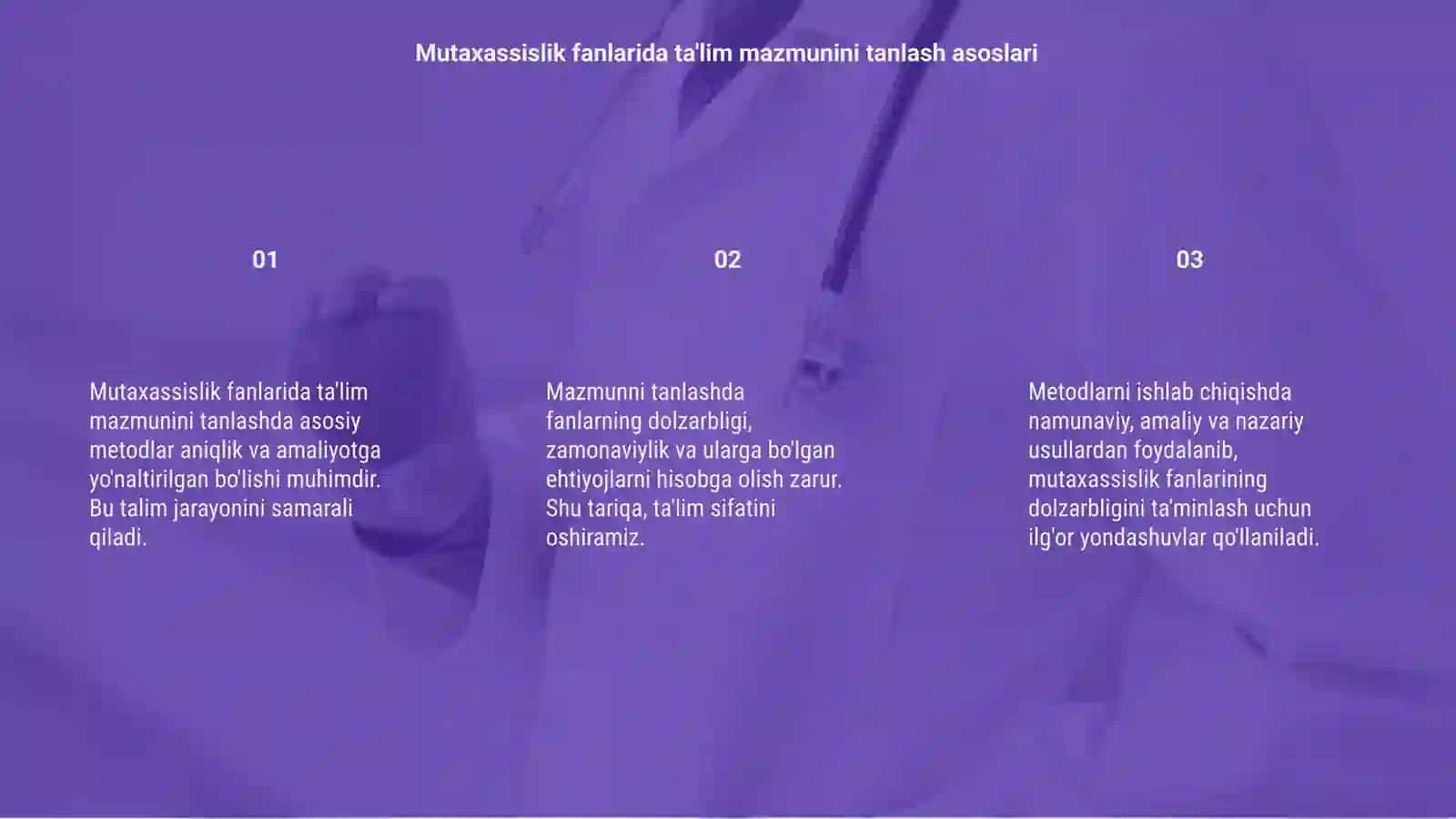 Mutaxassislik fanlarida ta'lim mazmunini tanlash metodlari 3