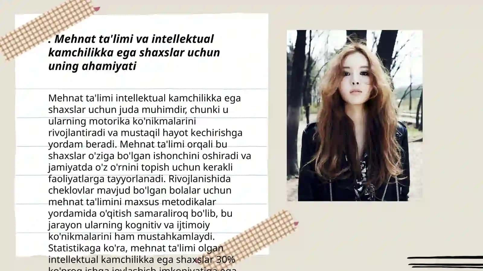 Mehnat ta'limi va intellektual kamchilikka ega shaxslar 3