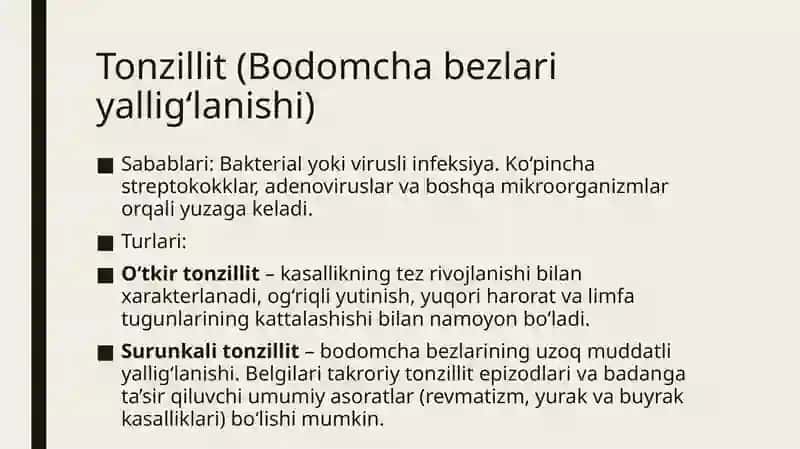 Lor a'zolari spetsifik Kasalliklari 3