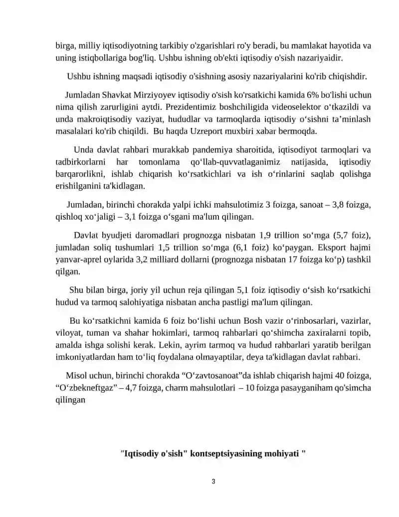 Iqtisodiy o'sishning turlari va ahamiyati 3
