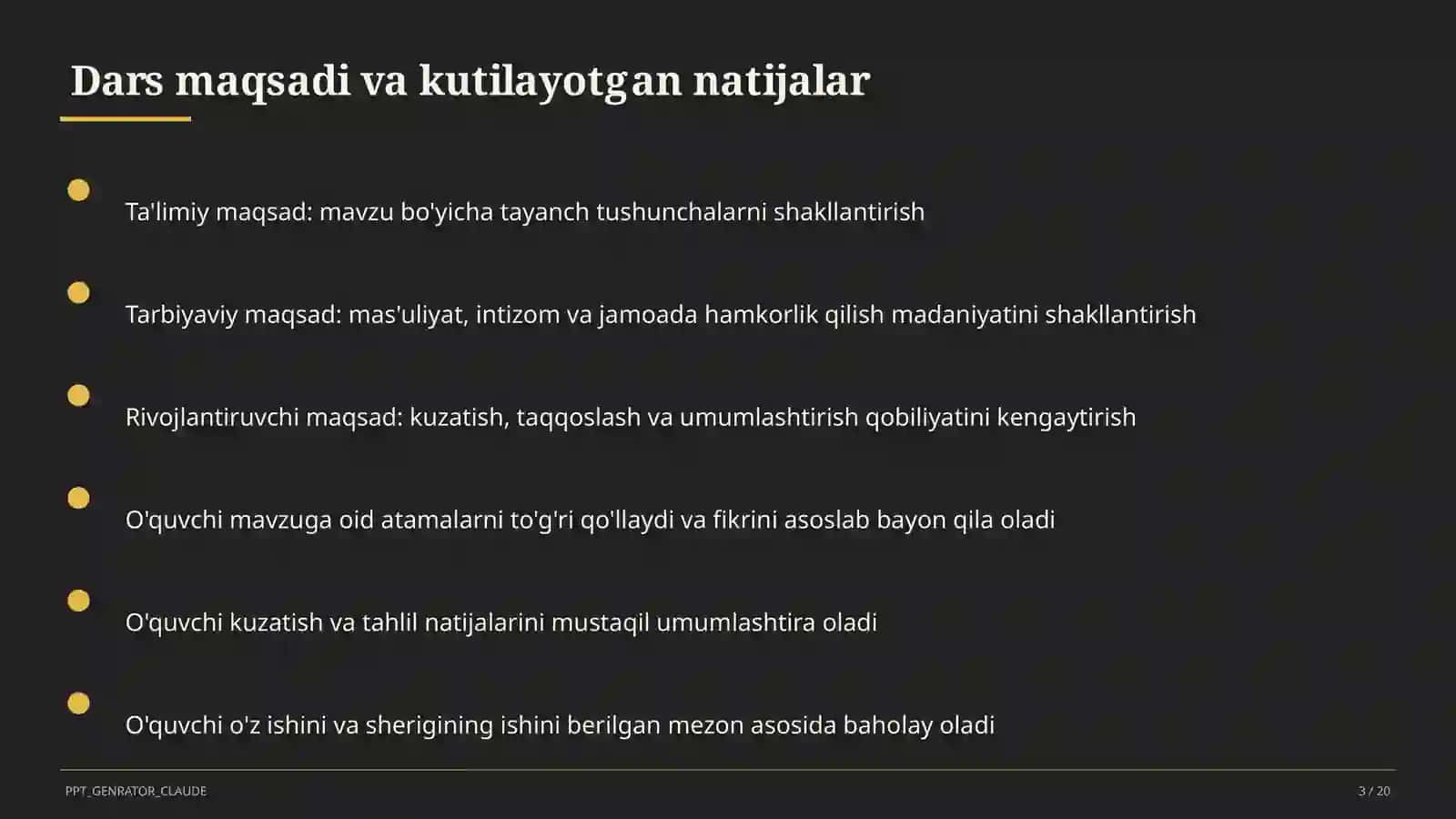 Dars rejasi 3