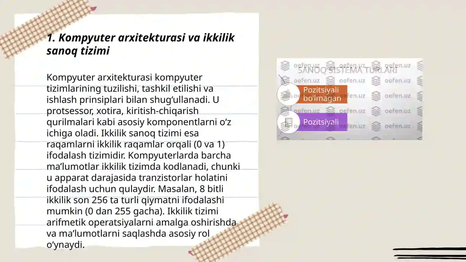 Kompyuter arxitekturasi va ikkilik sanoq tizimi 3