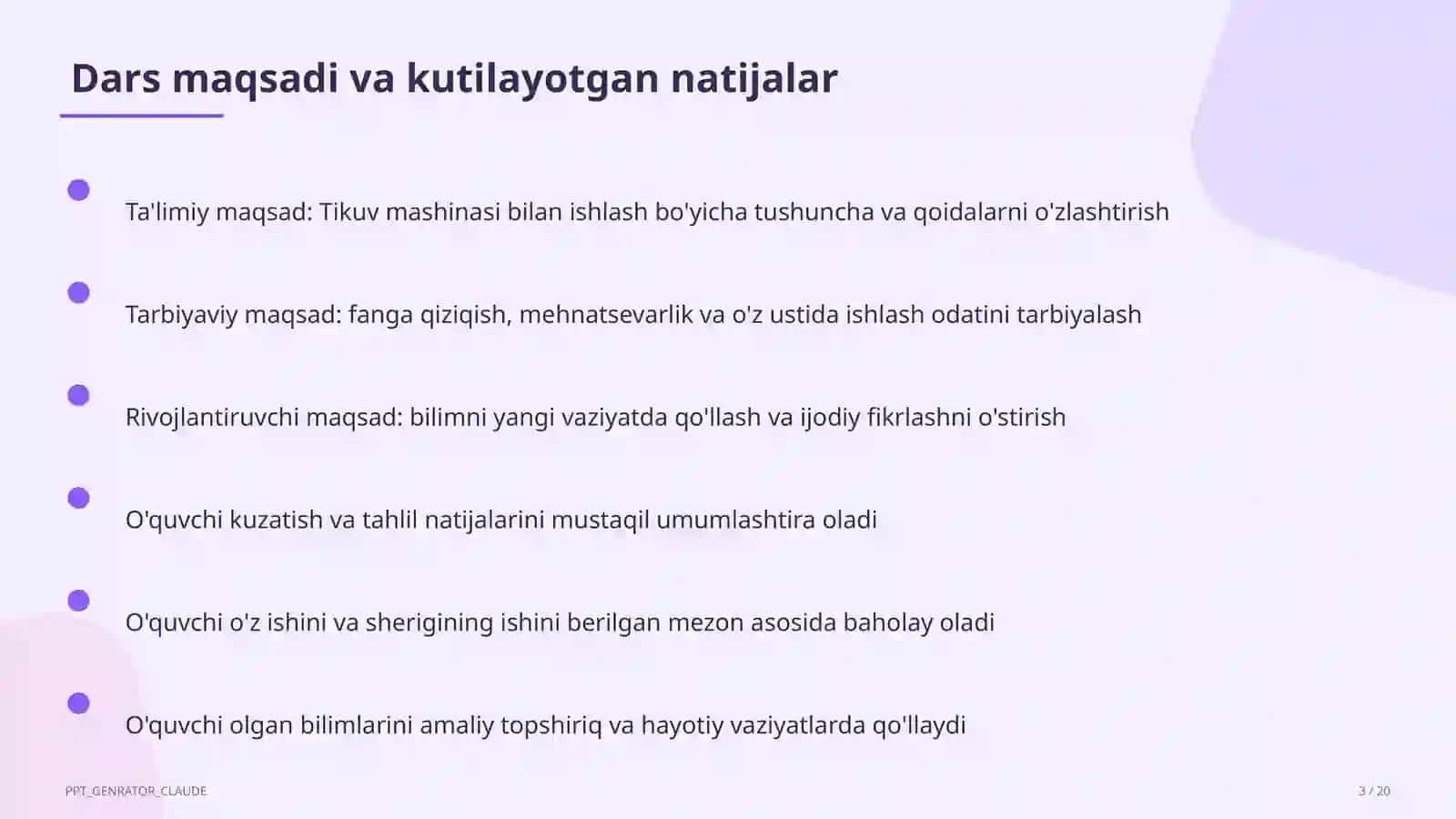 Tikuv mashinasi bilan ishlash (6-sinf) 3