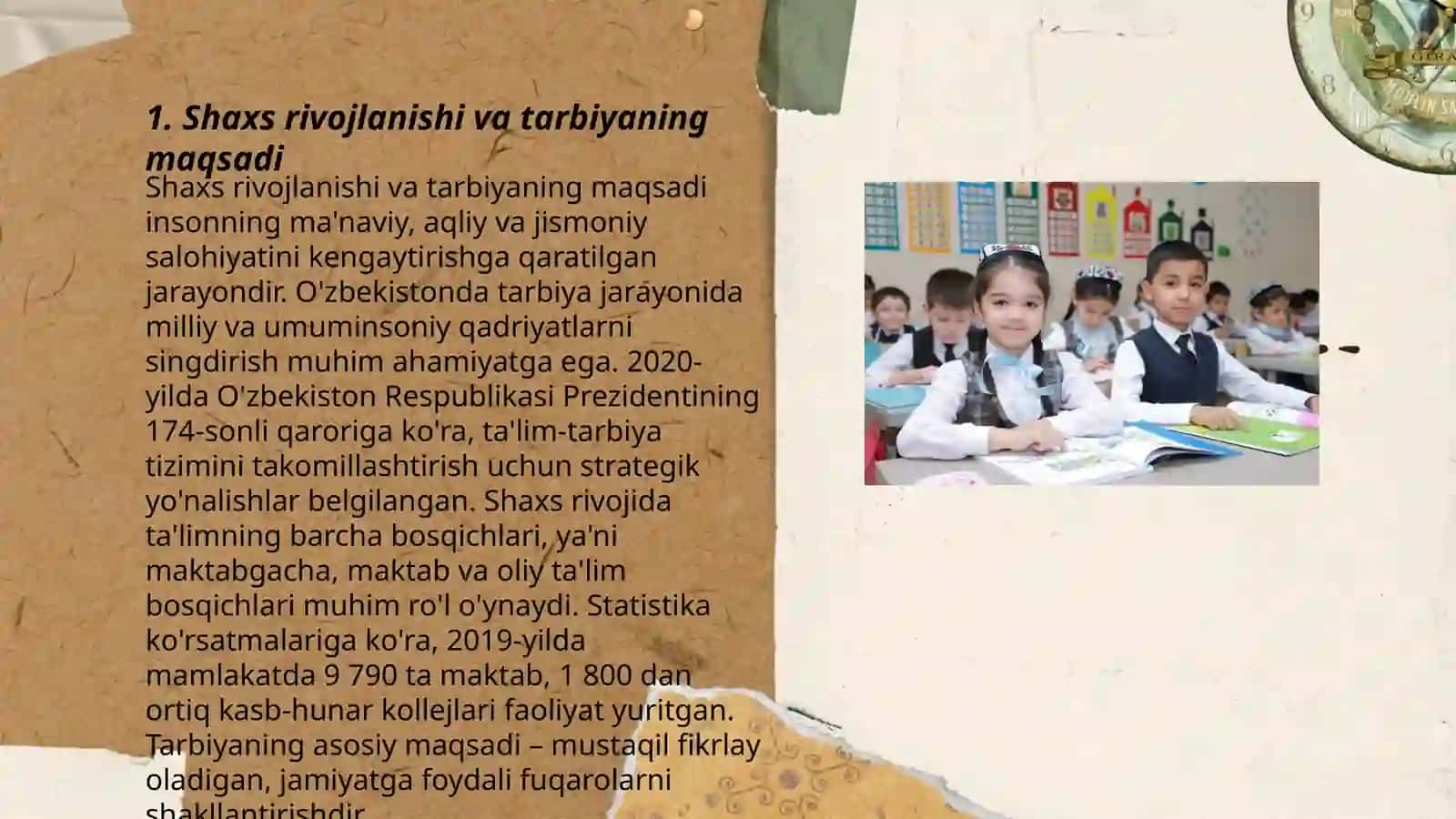 Shaxsning rivojlanishi tarbiyasi va ijtimoiylashuvi tarbiya maqsadi va vazifalari 3